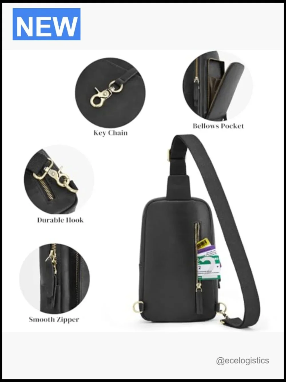 Vintage Leather Crossbody Sling Bag RFID Blocking Daypack Backpack